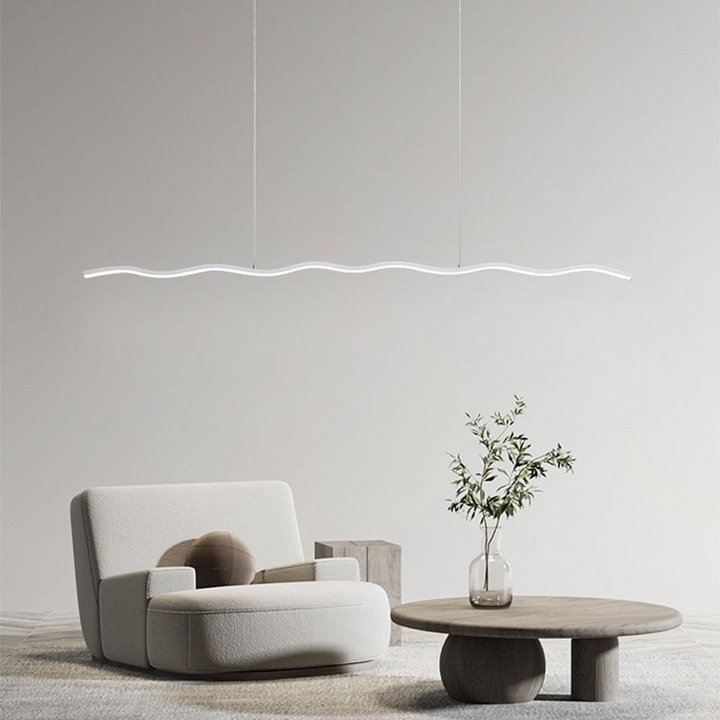 Modern Justerbar LED Pendellampa – Vågformad Design