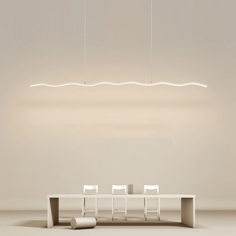 Modern Justerbar LED Pendellampa – Vågformad Design