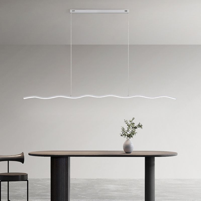 Modern Justerbar LED Pendellampa – Vågformad Design