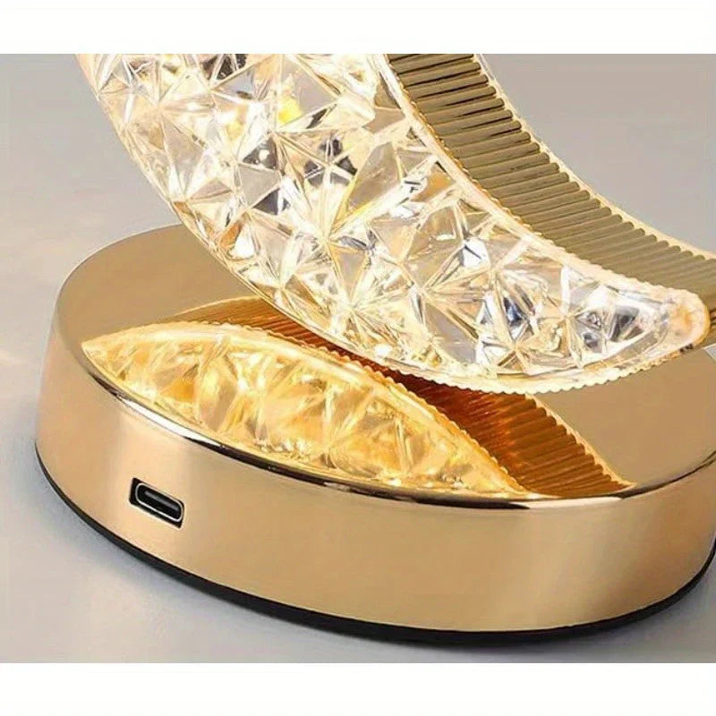 Kristallbordslampa med Dimmer – Magiskt Ljus
