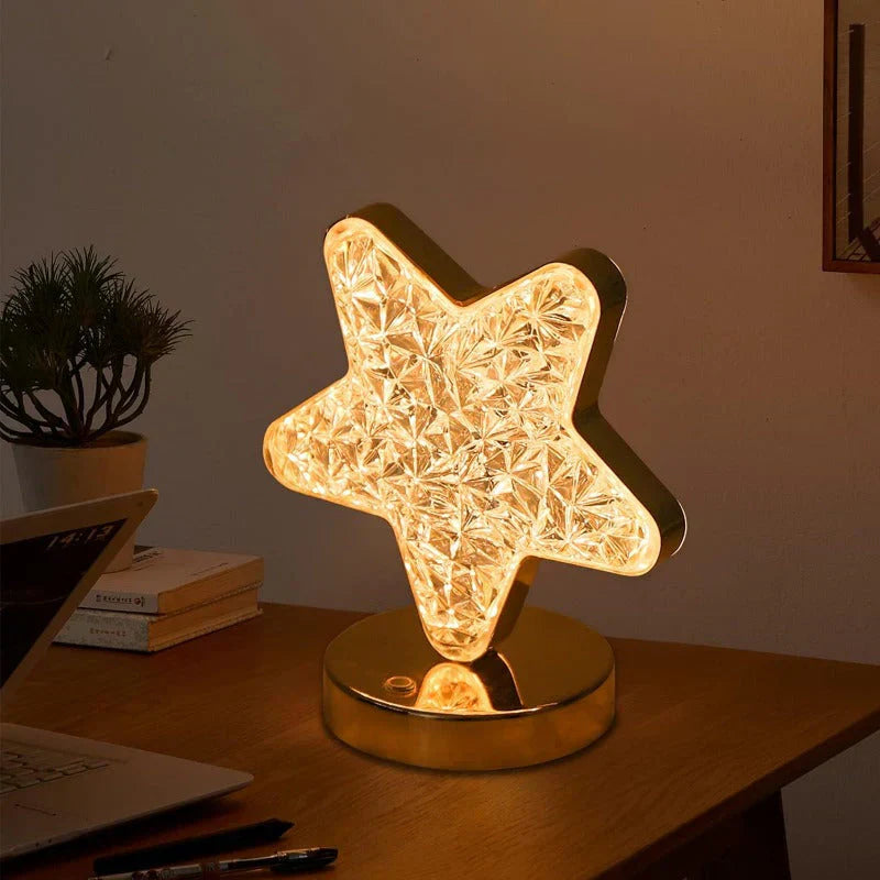 Kristallbordslampa med Dimmer – Magiskt Ljus