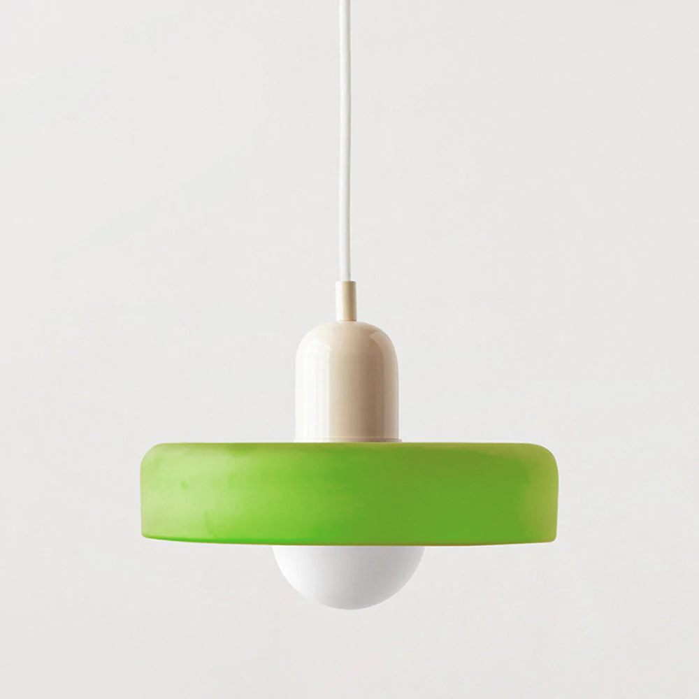 Elegant Bauhaus Pendellampa i Färgat Glas
