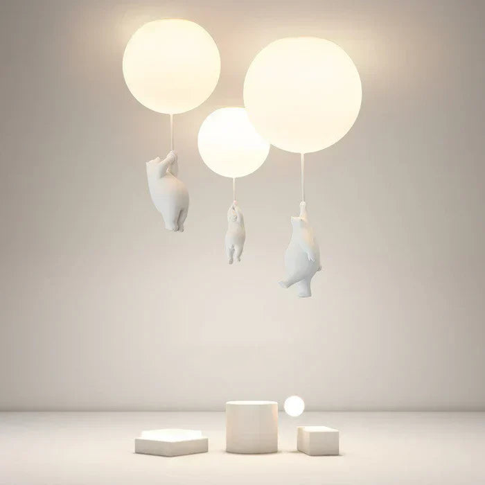 LUMIBEAR Lekfull Pendellampa med Björn & Ballong