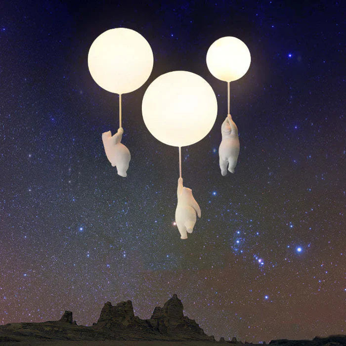 LUMIBEAR Lekfull Pendellampa med Björn & Ballong