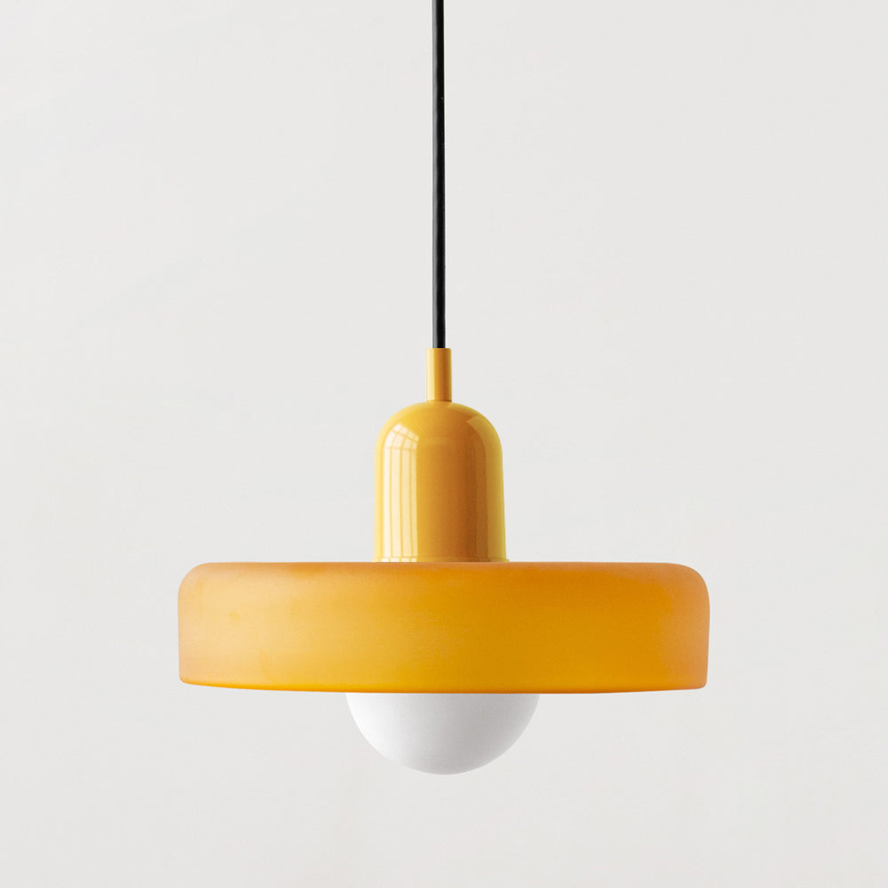 Elegant Bauhaus Pendellampa i Färgat Glas