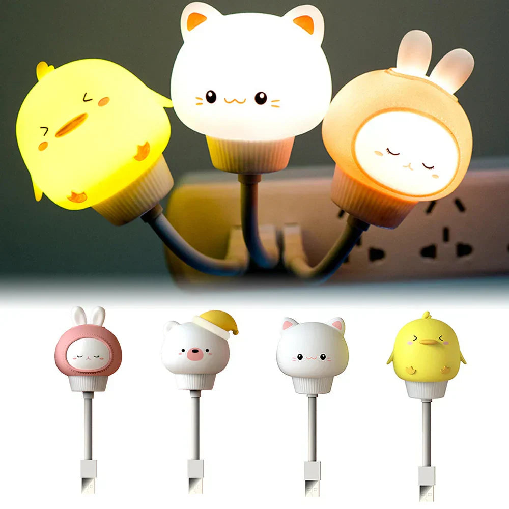 Mysig USB Nattlampa med Timer & Djurdesign