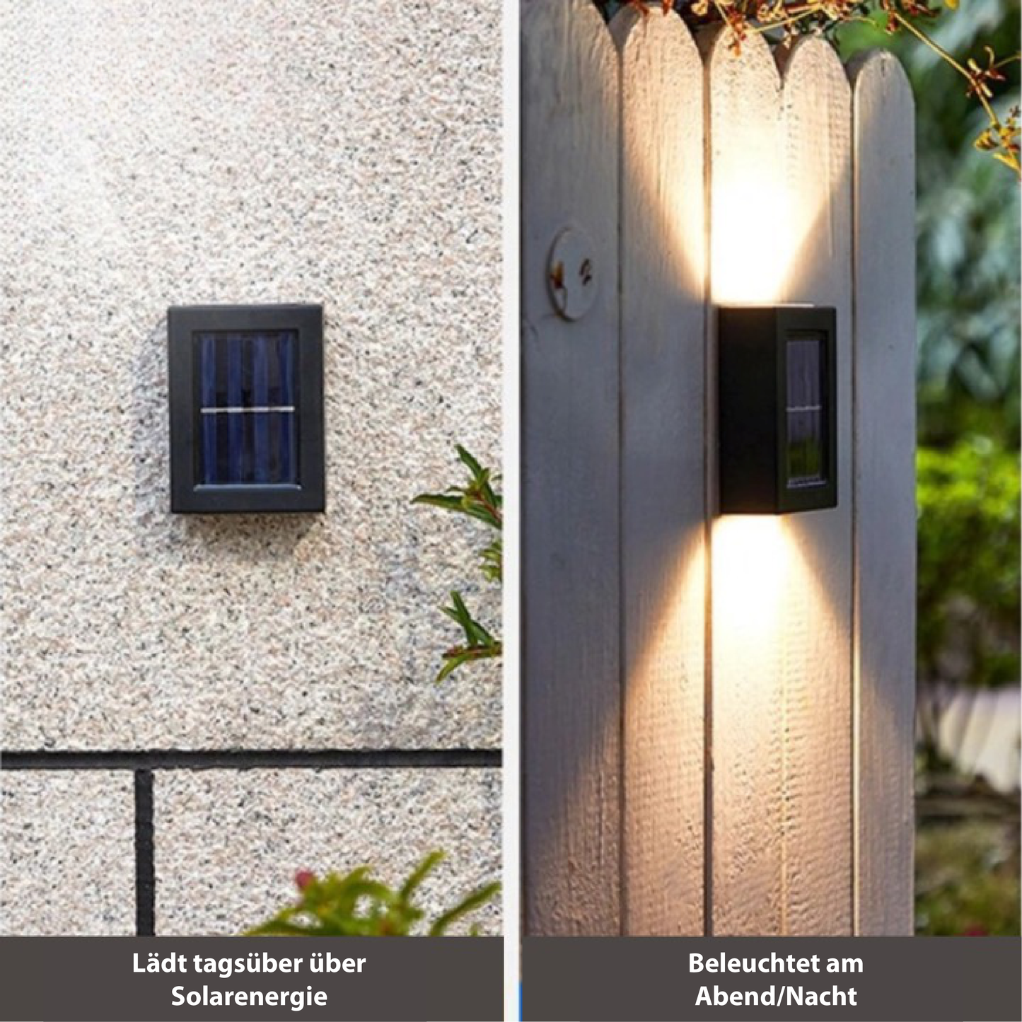 Solcellsdrivna LED Vägglampor – Elegant Utomhusbelysning
