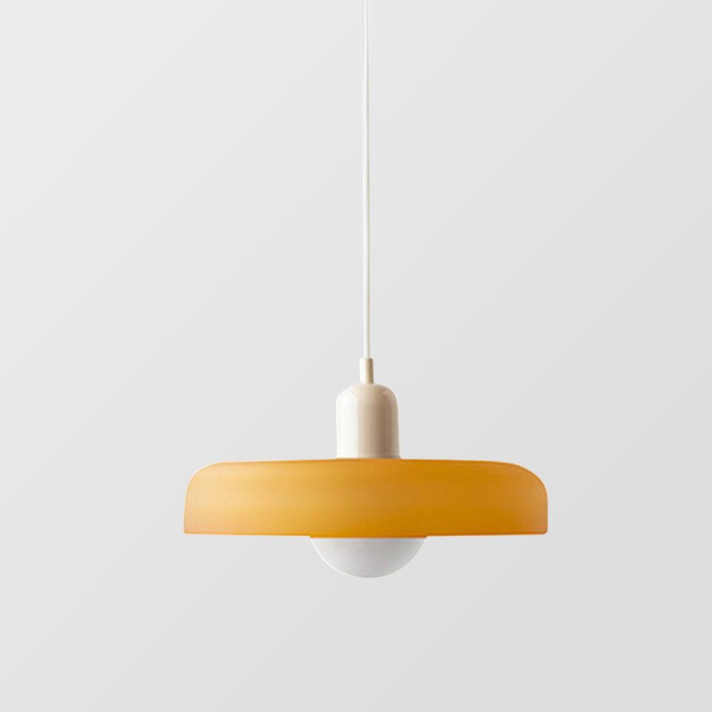 Elegant Bauhaus Pendellampa i Färgat Glas