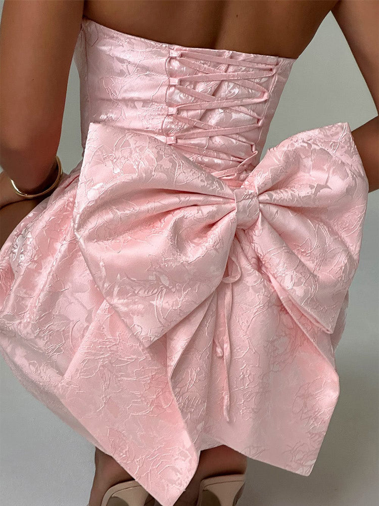 Chic Jacquard Knut Mini Klänning – Elegant & Trendig