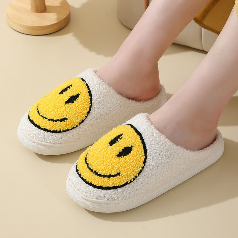 Mysiga Smiley Face Plyschsandaletter – Komfort & Stil