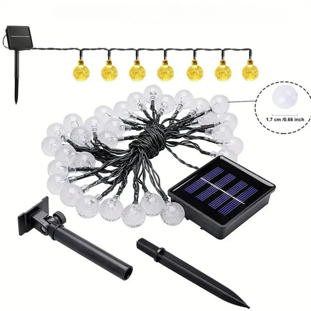 Miljövänliga solcells LED ljusslingor utomhus