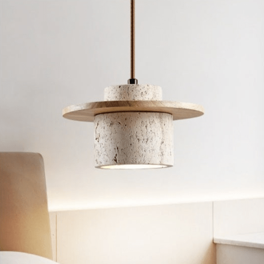 Elegant Travertin Pendellampa – Stilren & Varm