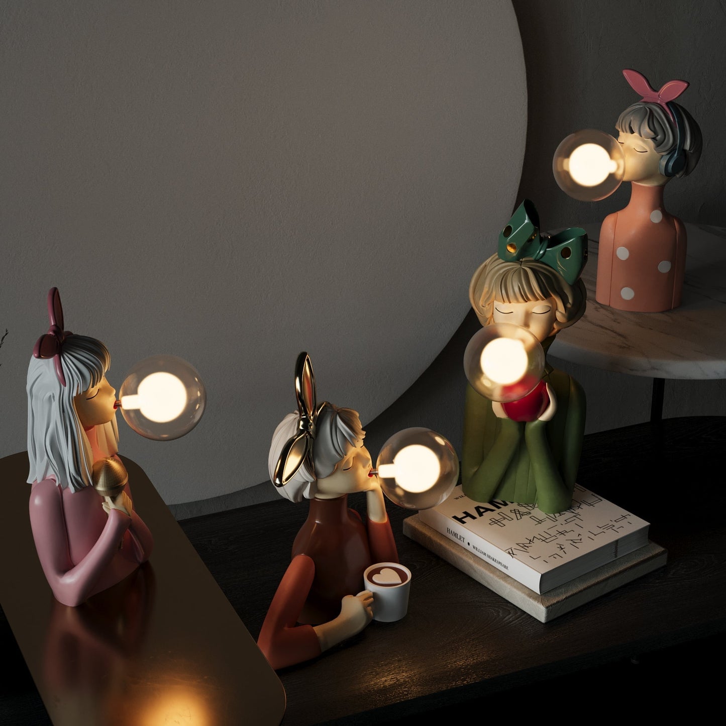 Handgjord Konstnärlig Bordslampa – Elegant & Unik
