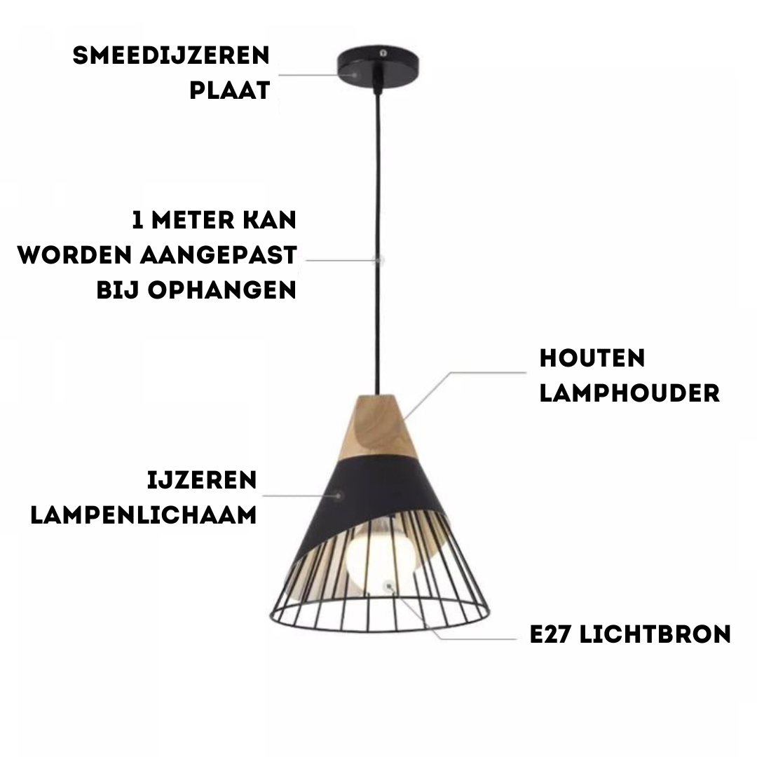 LUMINOUS NORDIC – Stilren Industriell Pendellampa Trä