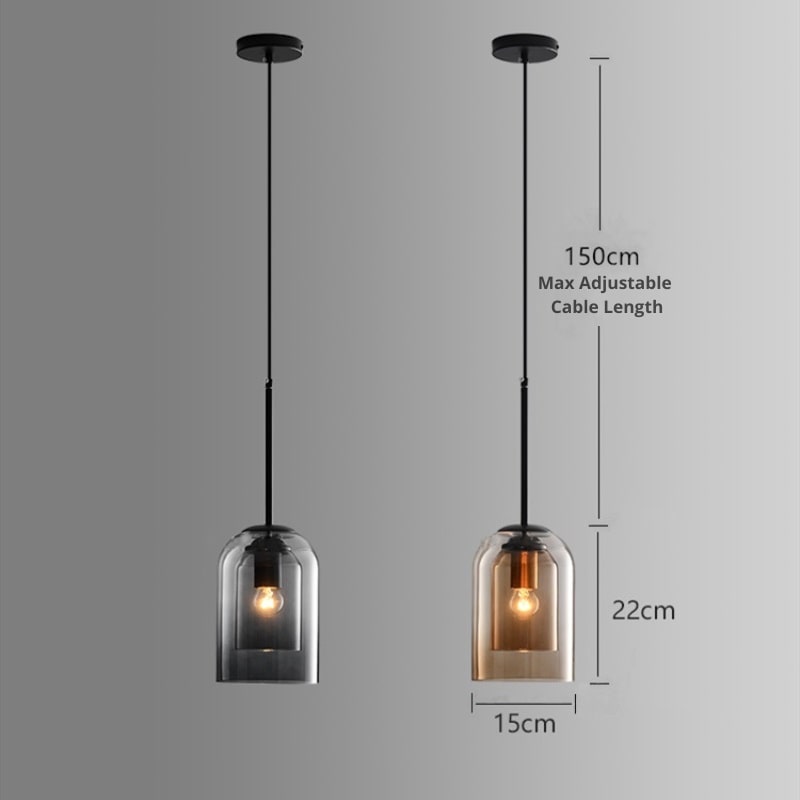 Elegant Dubbelglas Pendellampa – Modern Belysning