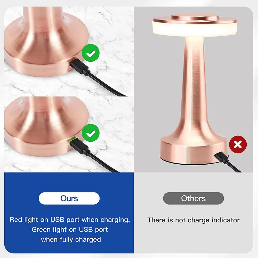 Elegant Trådlös LED Bordslampa med Dimmer