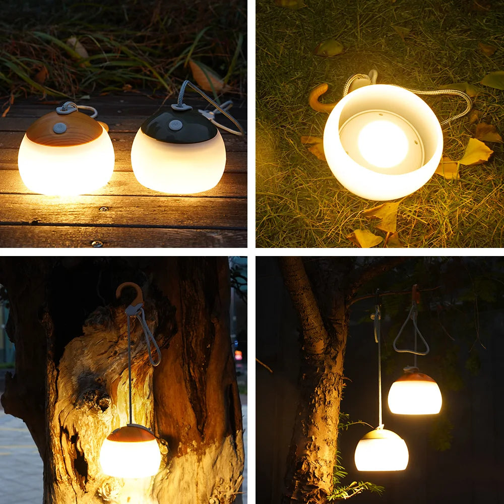 Retro USB-uppladdningsbar campinglampa med starkt ljus