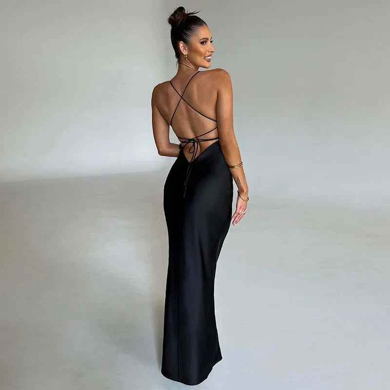 Elegant Maxi Klänning med Sidospalt – Tidlös Stil
