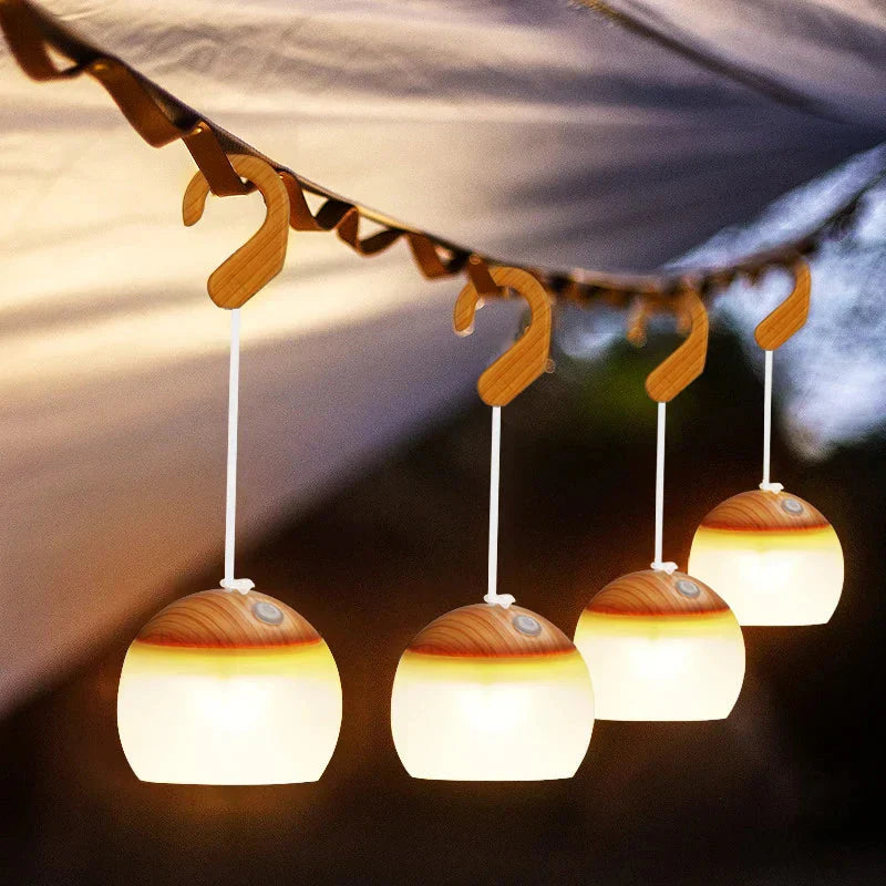 Retro USB-uppladdningsbar campinglampa med starkt ljus