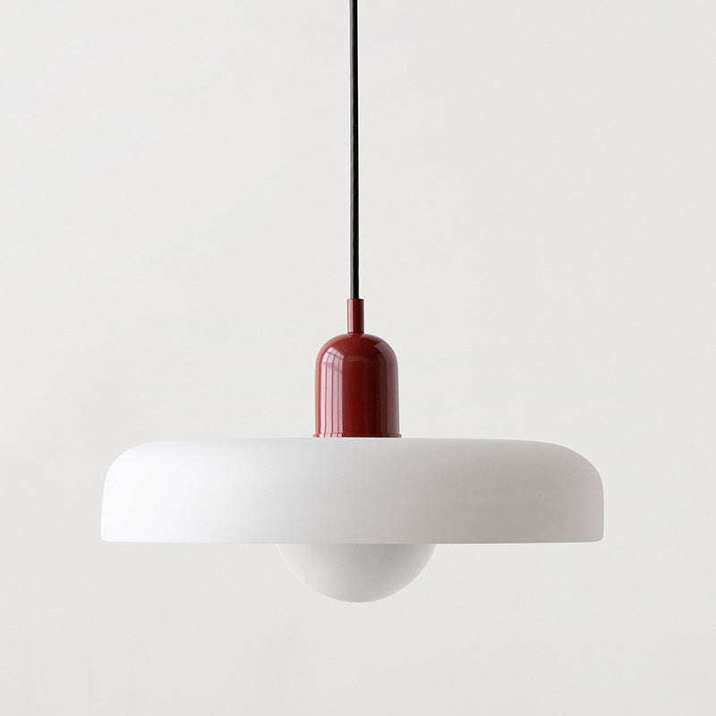 Elegant Bauhaus Pendellampa i Färgat Glas