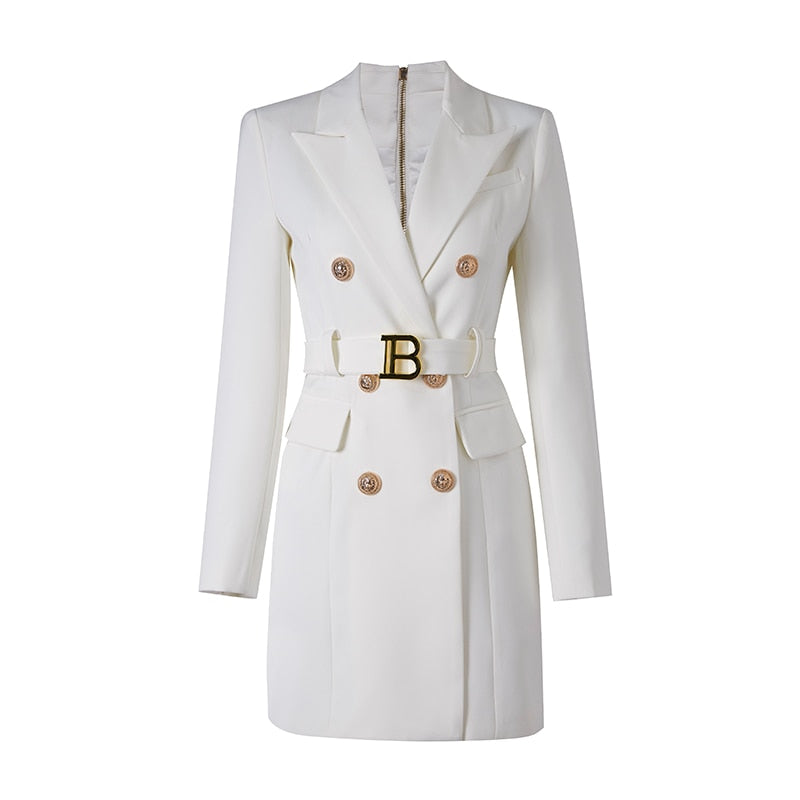 Elegant Blazer Klänning med Midjeband – Stilfull & Lyxig