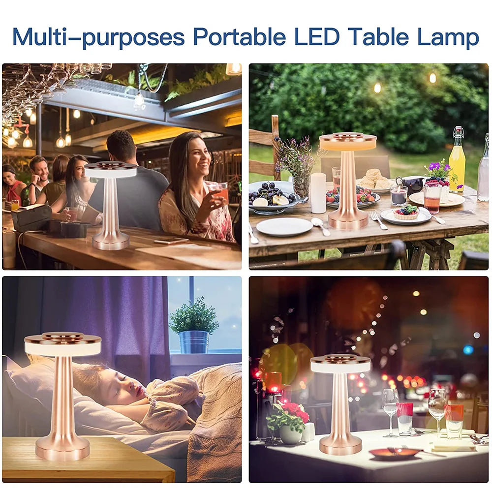 Elegant Trådlös LED Bordslampa med Dimmer