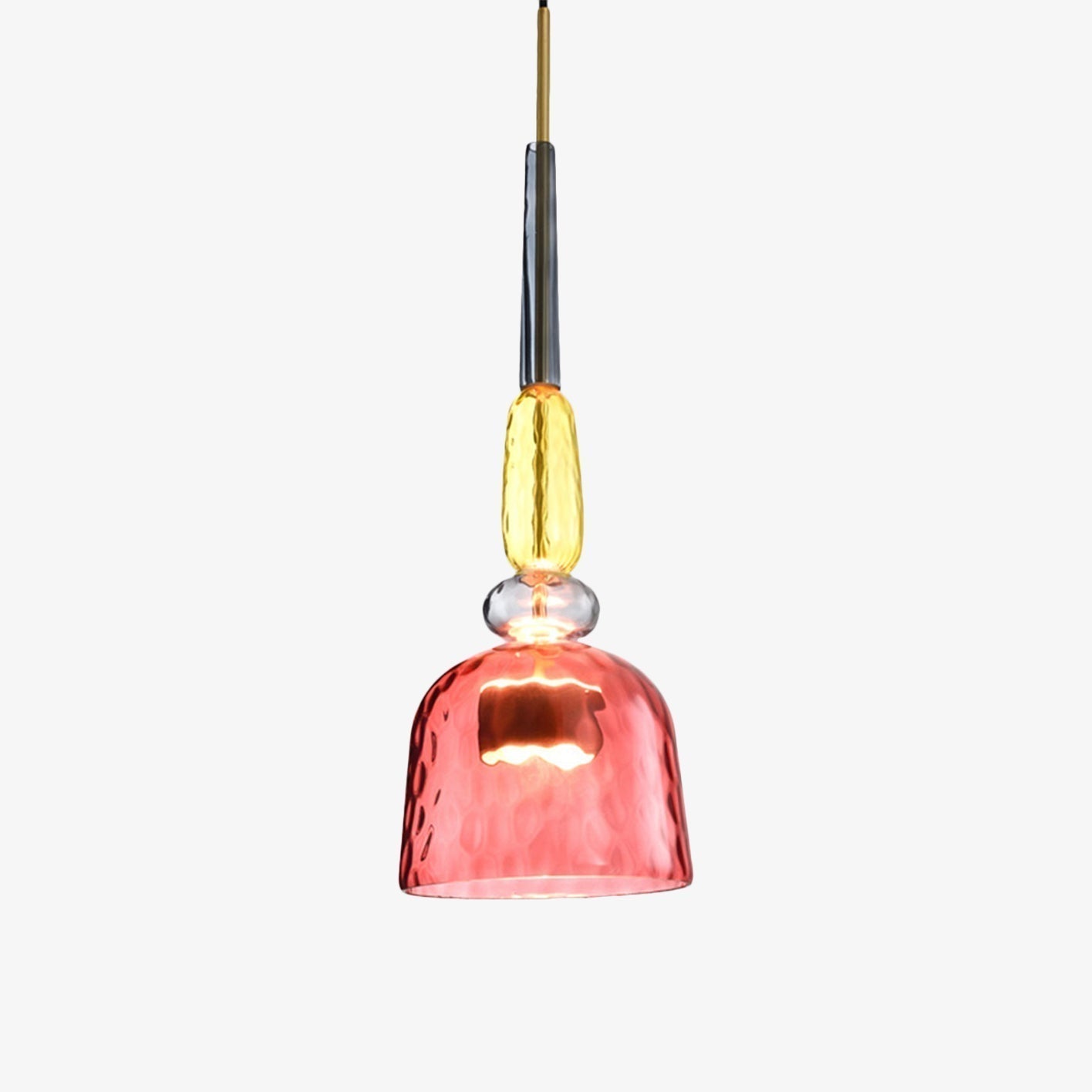 Elegant Färgad Glaspendellampa – Modern Belysning
