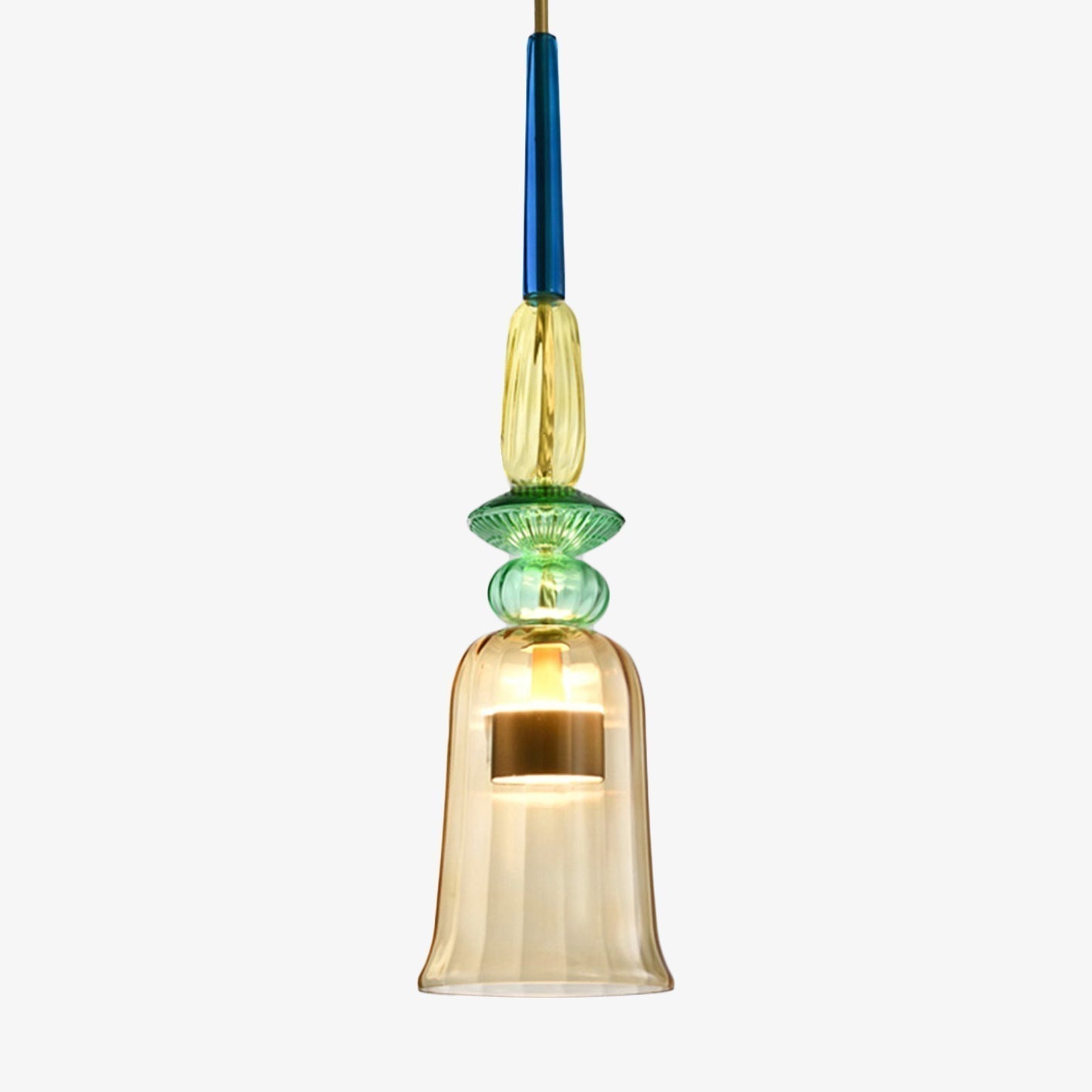 Elegant Färgad Glaspendellampa – Modern Belysning