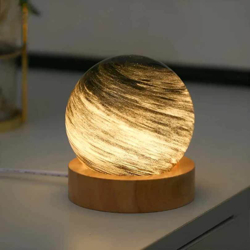Fängslande 3D Mini-Planet Lampa – Kosmisk Belysning