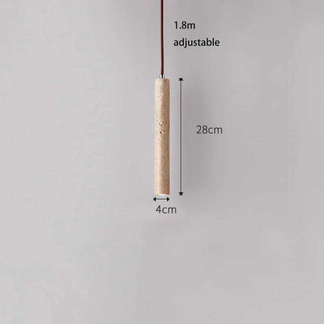 Elegant LED Kandelaber i Travertin – Minimalistisk Design