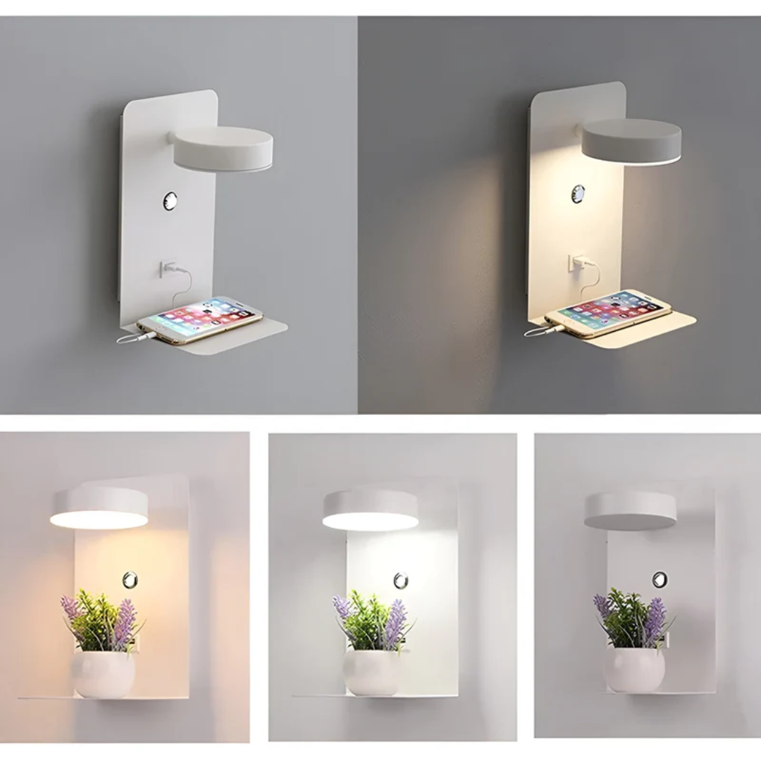 Modern LED Vägglampa med USB-laddning – Stilren & Energieffektiv