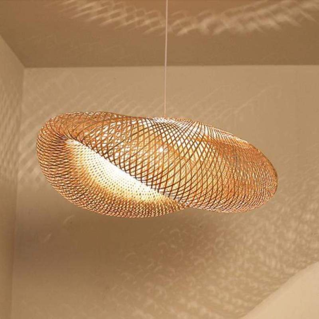Elegant LED Hängande Lampa i Bambu