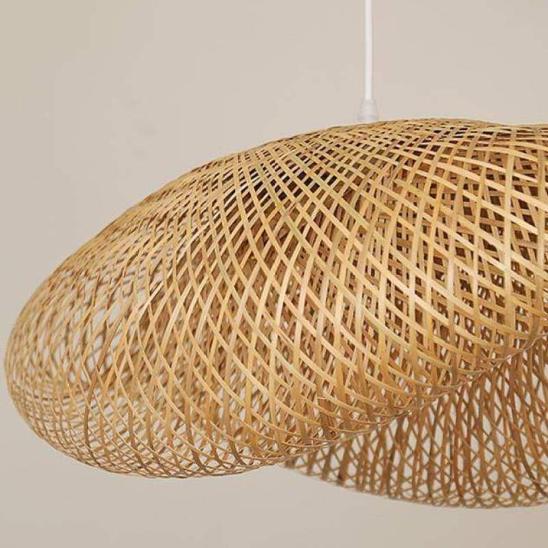 Elegant LED Hängande Lampa i Bambu
