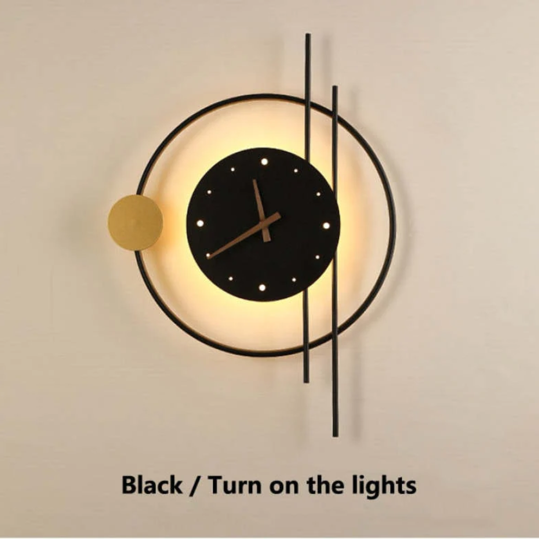 LUMINA Elegant LED Väggklocka med Varmt Ljus