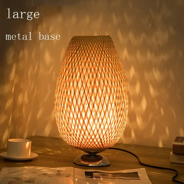 Vintage Bambu Bordslampa – Rustik & Elegant