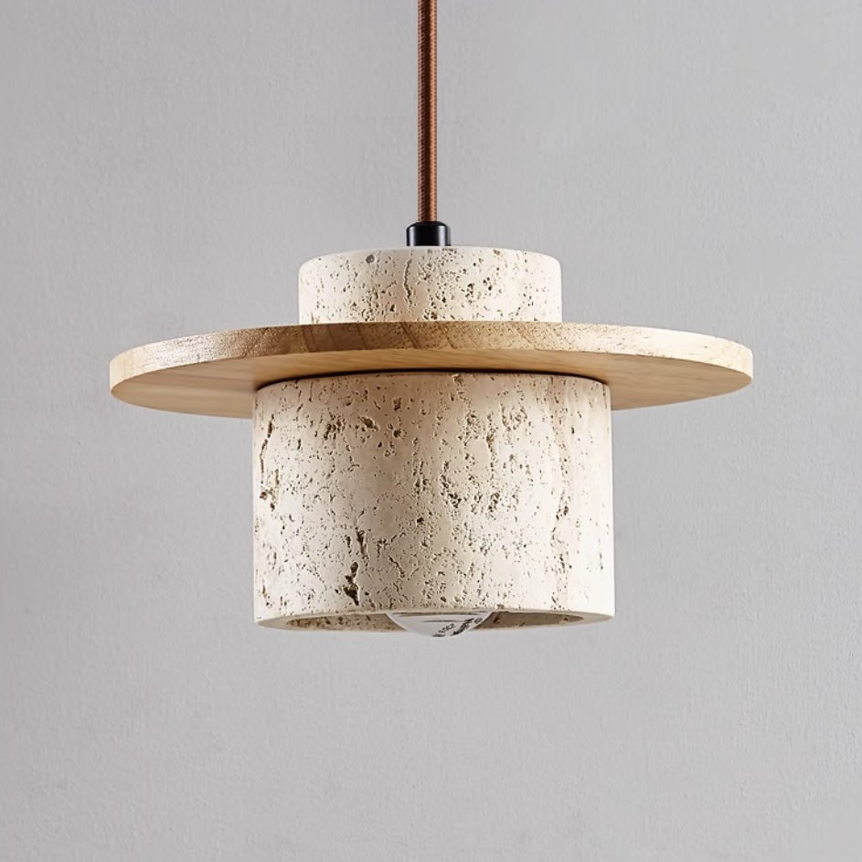Elegant Travertin Pendellampa – Stilren & Varm