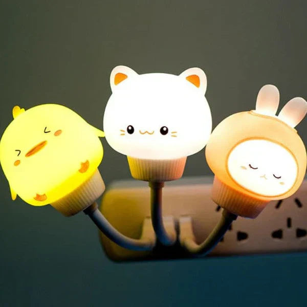 Mysig USB Nattlampa med Timer & Djurdesign