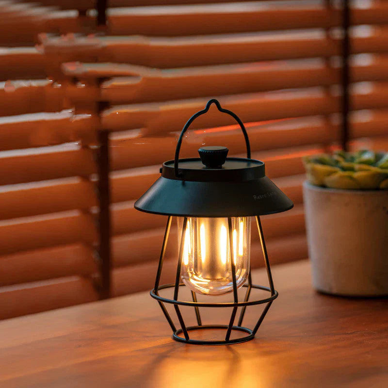 Retro LED Campinglykta – Mysig, USB-Uppladdningsbar