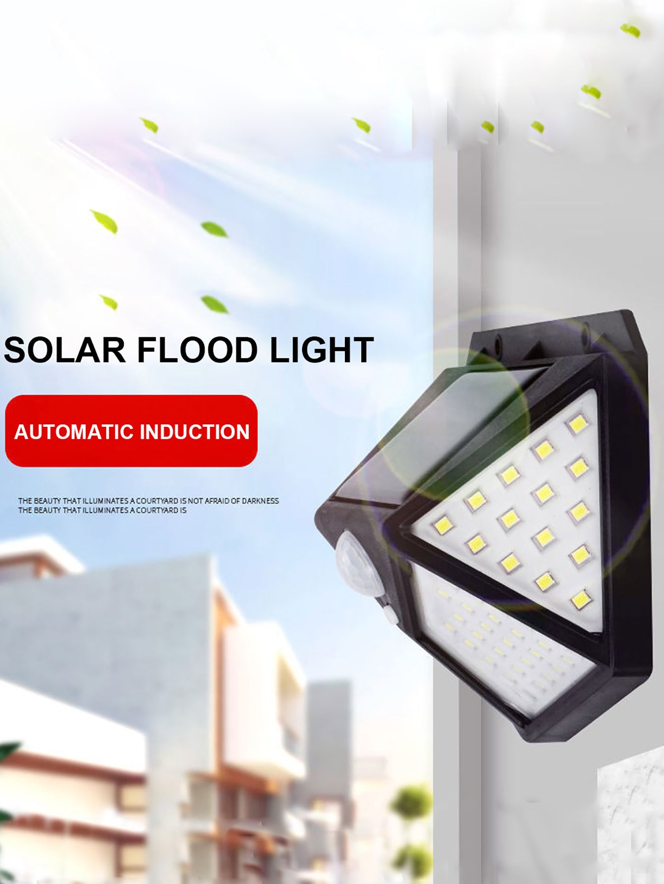 Solcells LED Lampa med Rörelsesensor – Energismart Utomhusbelysning