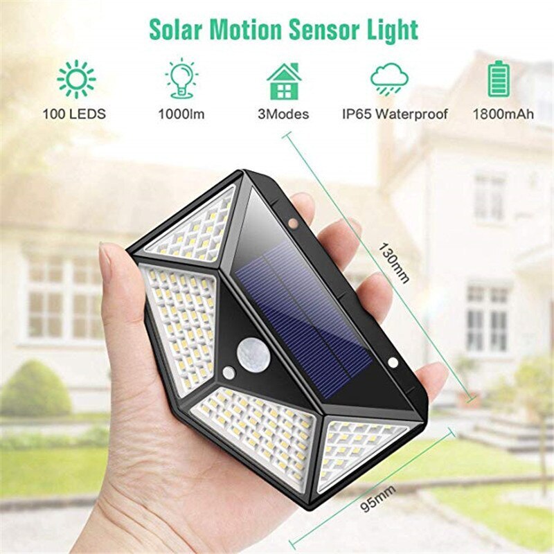 Solcells LED Lampa med Rörelsesensor – Energismart Utomhusbelysning