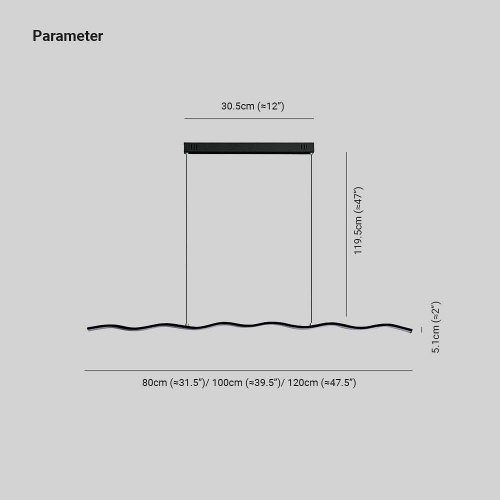 Modern Justerbar LED Pendellampa – Vågformad Design