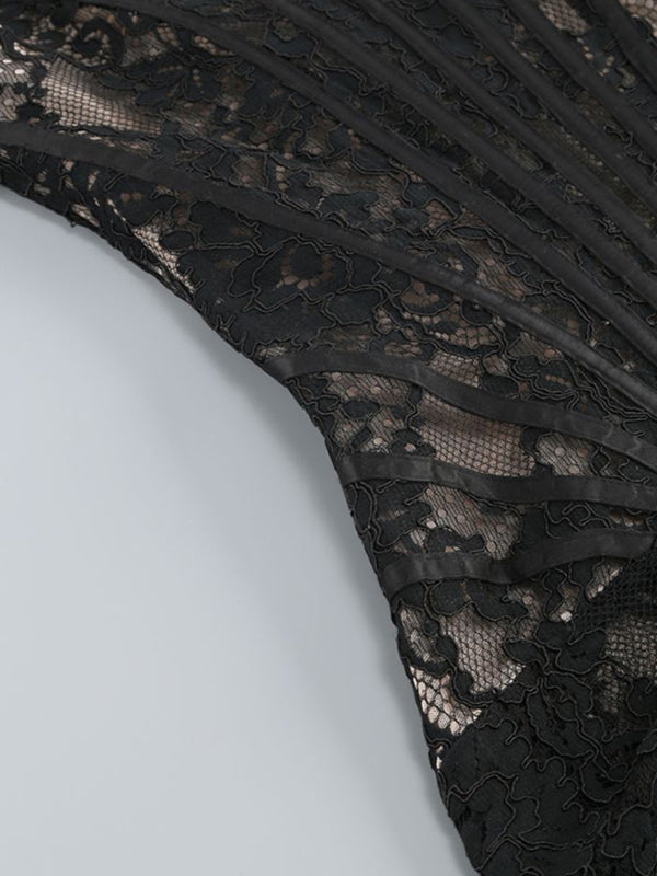 Elegant Spets Corsettklänning – Tidlös Mini