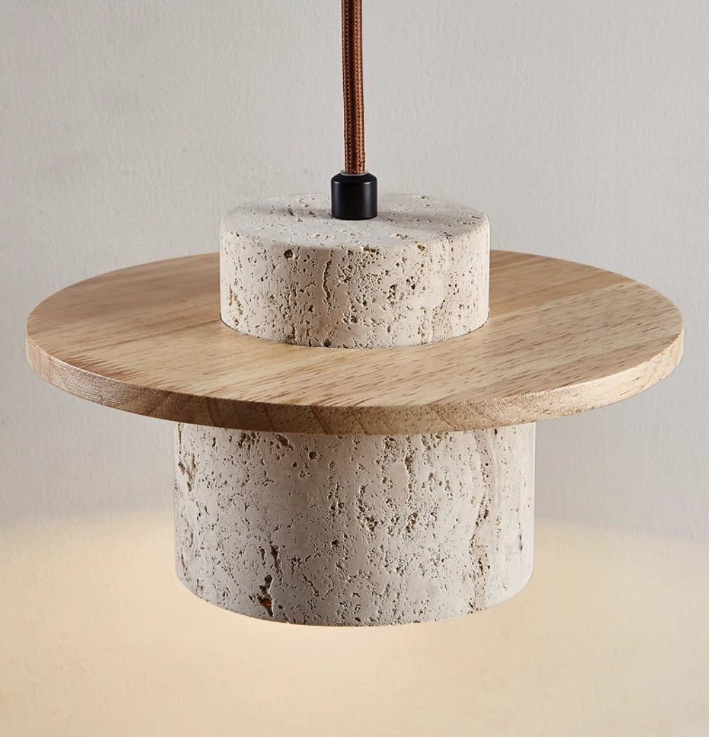Elegant Travertin Pendellampa – Stilren & Varm