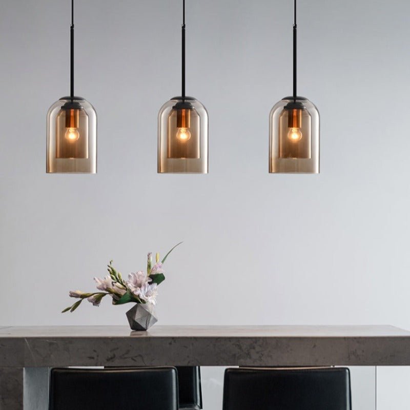 Elegant Dubbelglas Pendellampa – Modern Belysning