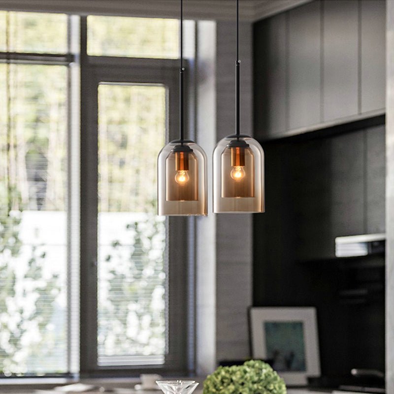 Elegant Dubbelglas Pendellampa – Modern Belysning