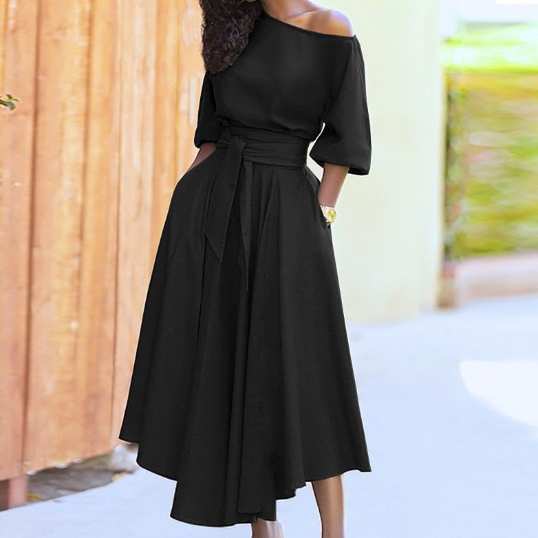 Stilren A-linjeklänning med Band – Chic Sommarlook