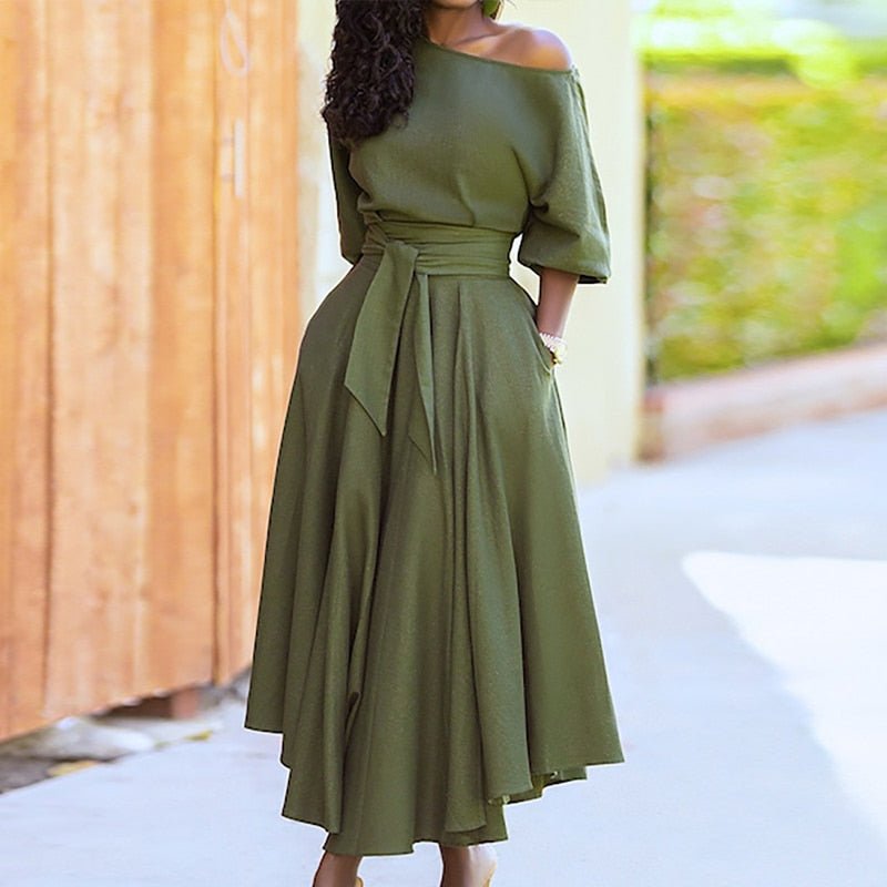 Stilren A-linjeklänning med Band – Chic Sommarlook