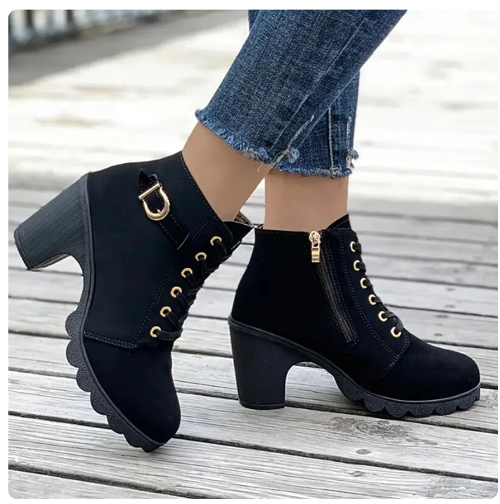 Eleganta Högklackade Chelsea Boots för Komfort och Stil