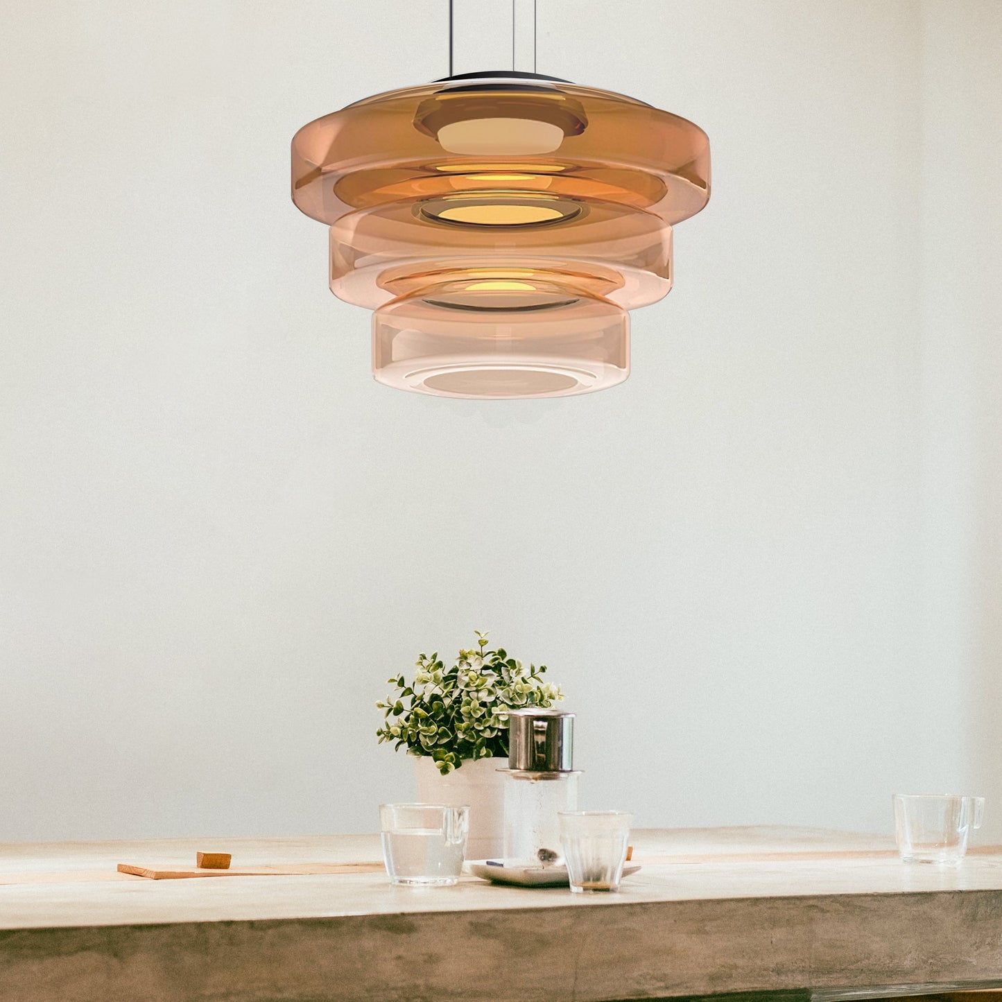 Bauhaus-inspirerad Glaspendellampa – Elegant Belysning