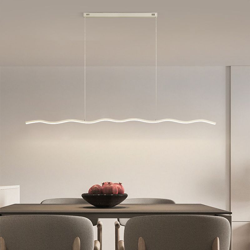 Modern Justerbar LED Pendellampa – Vågformad Design